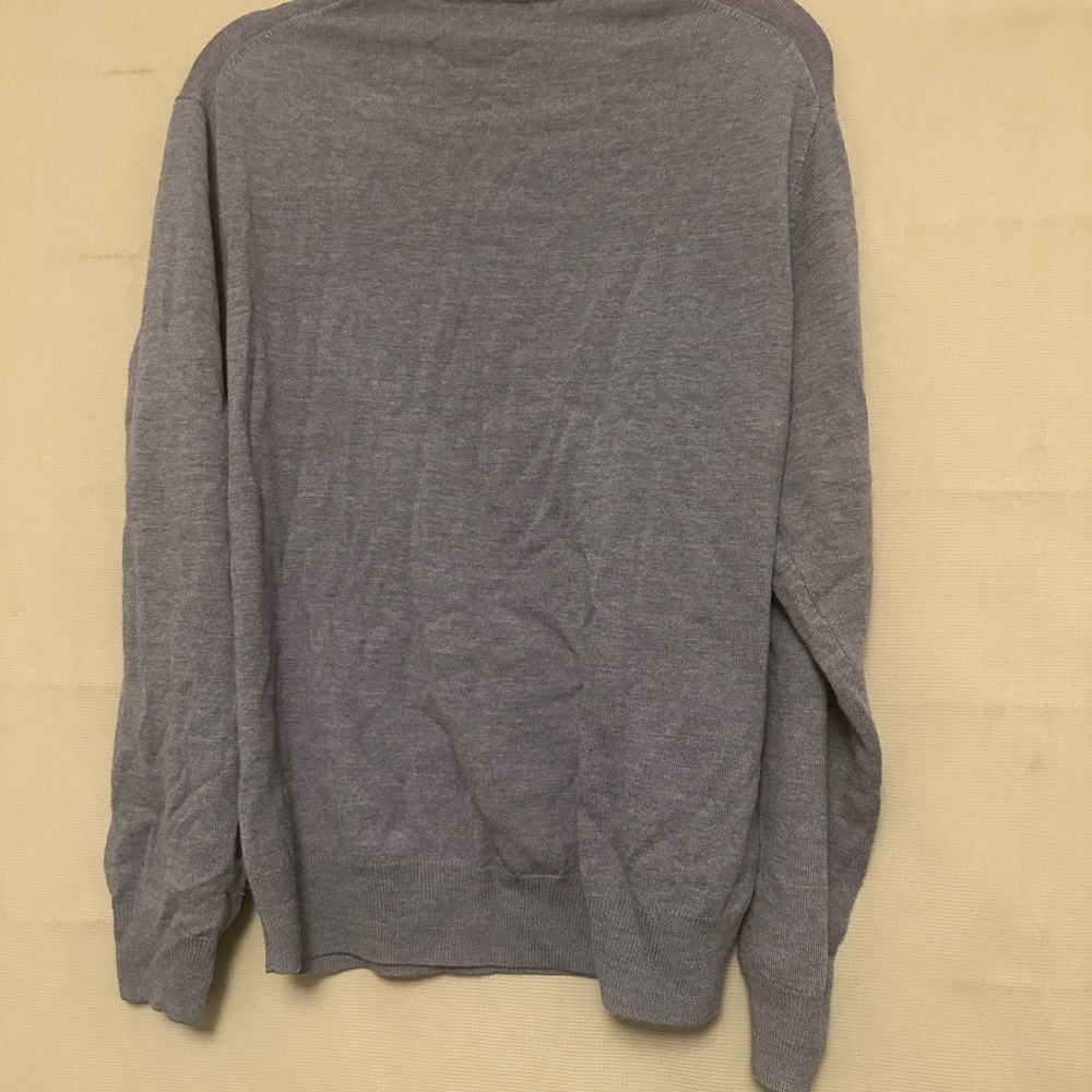Jos A Bank 100% Italian Merino Wool Blue Vneck Sweater Men Size Large - Picture 4 of 6